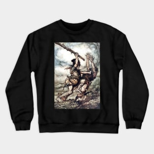 Fafnir Kills Fasolt - The Rhinegold and the Valkyries - Arthur Rackham Crewneck Sweatshirt